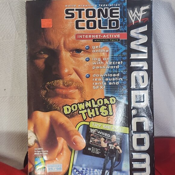 Jakks Pacific Vtg Titan Sports WWF Stone Cold Internet-Active Electronic Figure